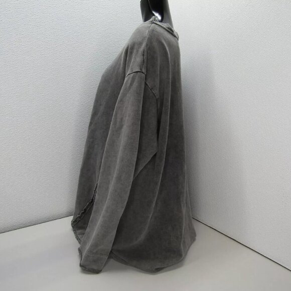 NEW AMICII BY BACI Womens Sweatshirt Dark Gray Size XS Knit Collar Flared - Picture 6 of 7